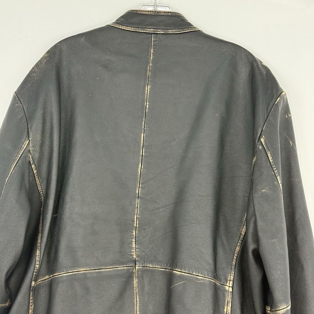 Top Gun Leather Jacket Mens XXL Distressed Moto Aviator Vintage Aviation - Picture 5 of 16